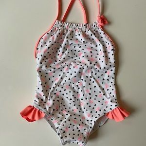 NWOT pineapple print polka dot swim/bathing suit - 12/18 months